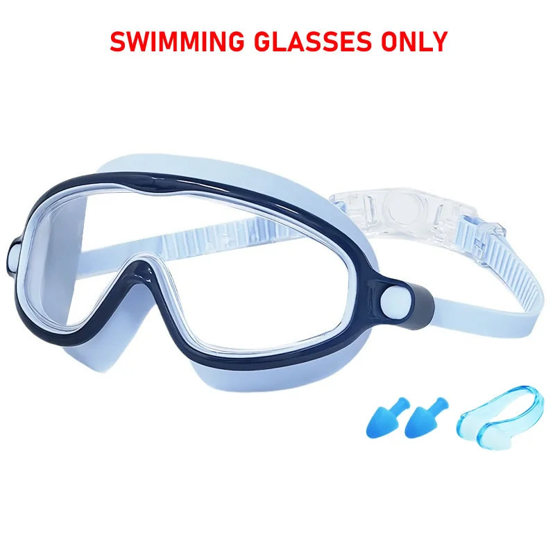 Large Frame Swimming Goggles Wide View No Leaking Anti Fog UV Protection Pool Glasses for Boys Girls Kids Youth Toddler 3-15